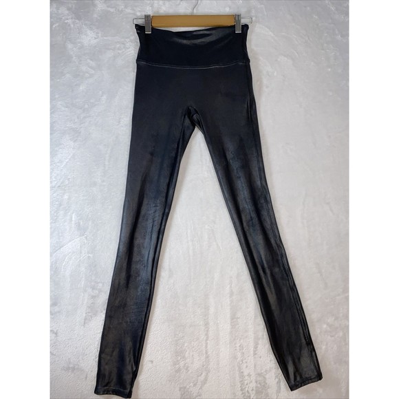 SPANX Faux‎ Leather Stretch Pull On Leggings Pants Size Small - Picture 1 of 9